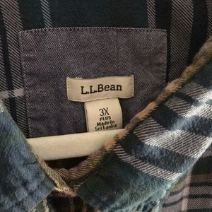 3x LLBEAN organic plaid flannel shirt